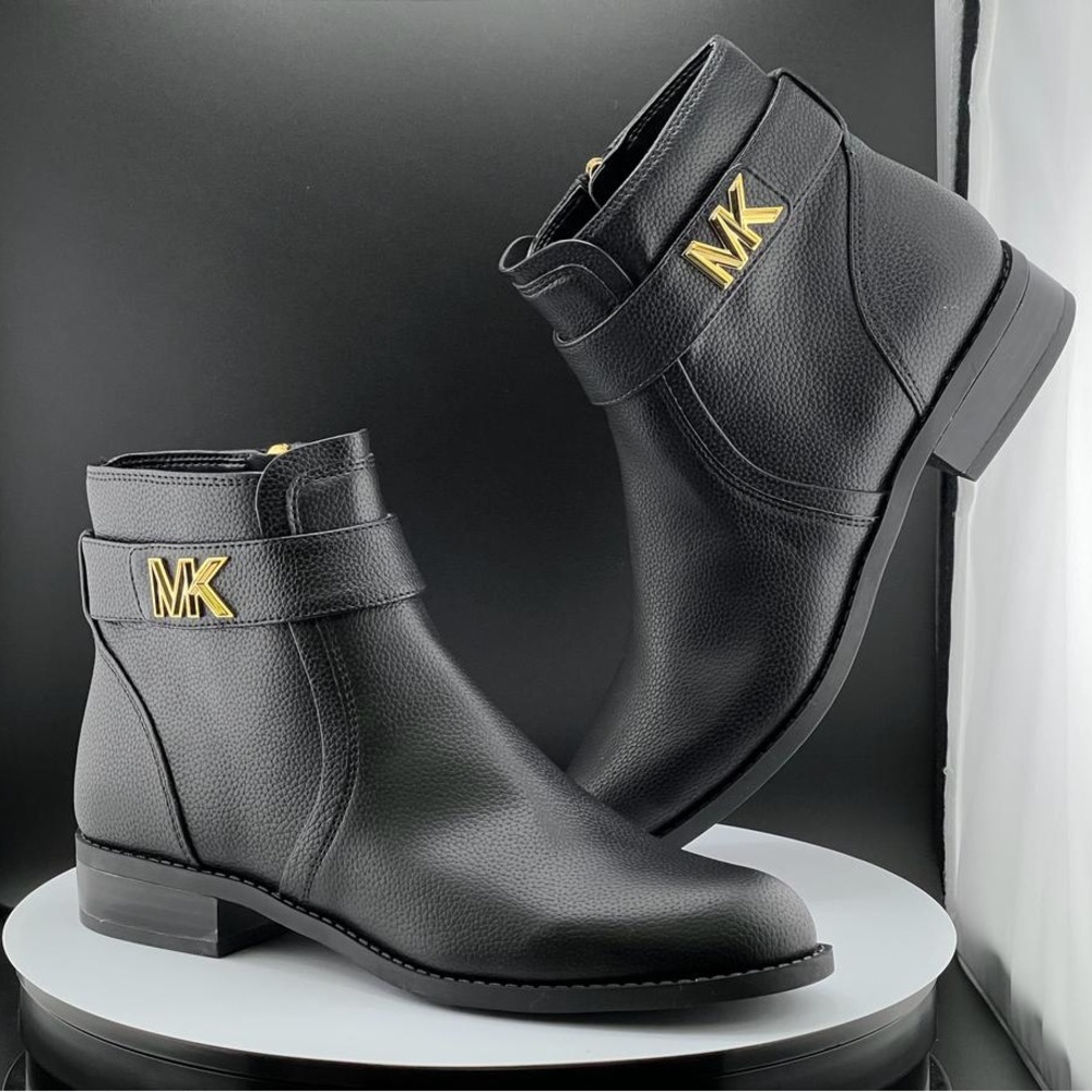 Michael Michael Kors Women’s Jilly Flat Booties. Leather. New - Picture 1 of 13